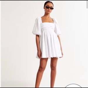 Abercrombie Emerson Ruched Puff Sleeve Mini Dress
